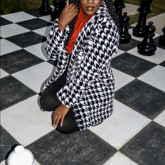 Ellie & Kate Black/White Houndstooth Jacket Sz M NWT - Picture 4 of 9